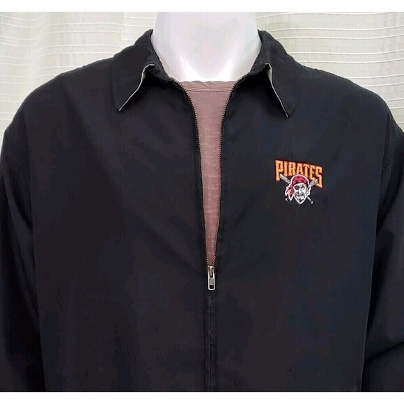 Antigua Pirates Lightweight Zip Jacket Wind Resistant Microfiber Black Men's XL - Picture 8 of 8